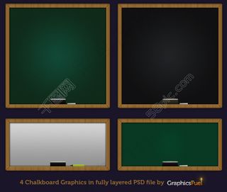 两种颜色两种尺寸的黑板UI素材