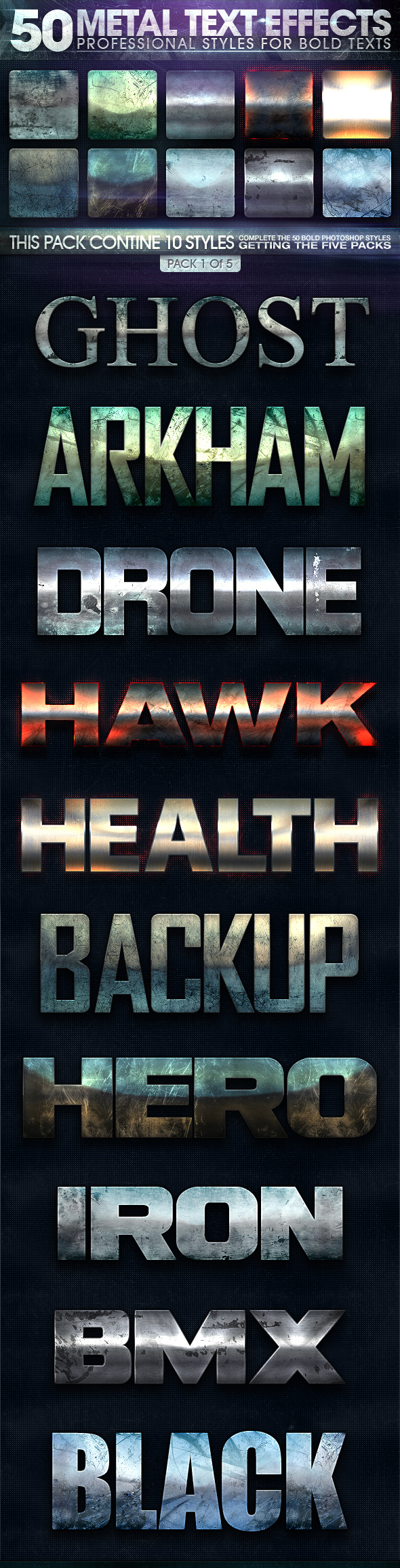 金属质感游戏字体PSD素材