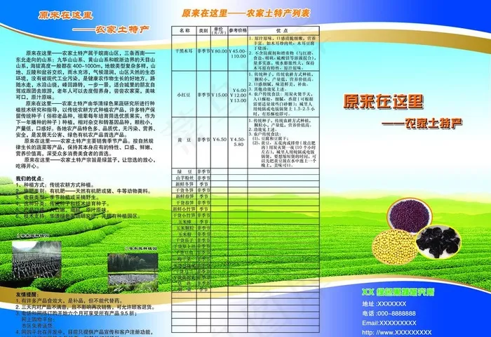 农家土特产三折页图片