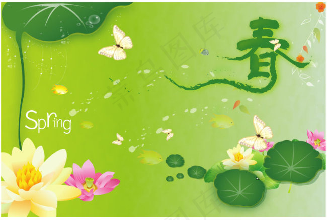 春天吊旗ai矢量模版下载