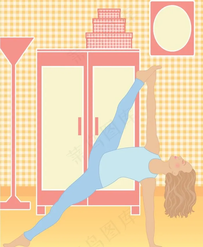 瑜伽美女图片eps,ai矢量模版下载