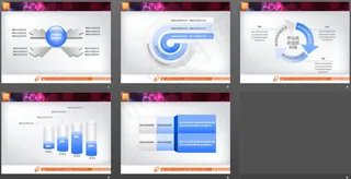 实用派淡雅蓝色PPT图表打包下载