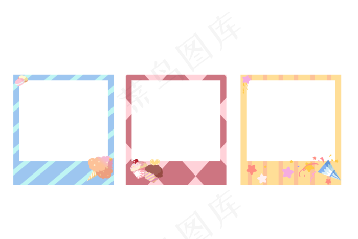 卡通甜食相框插画