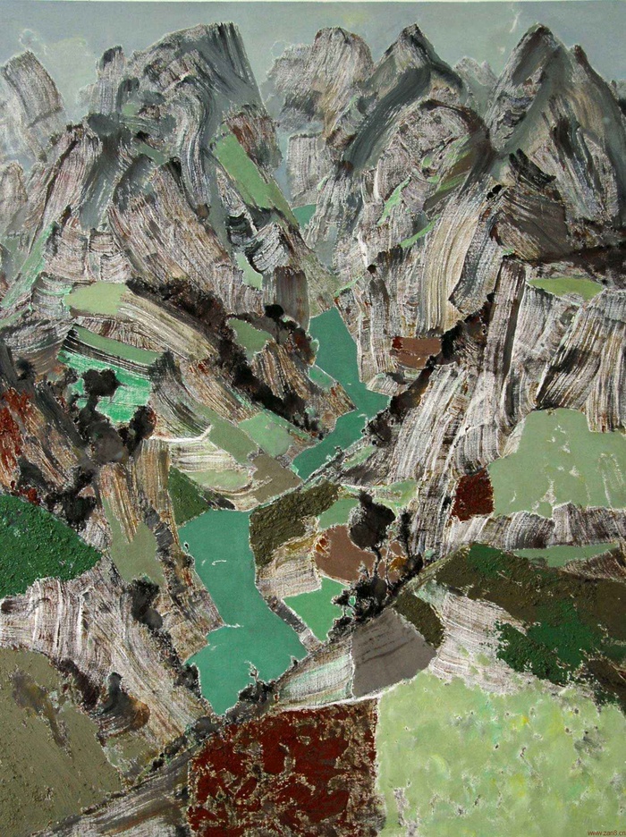 大山深处油画素材