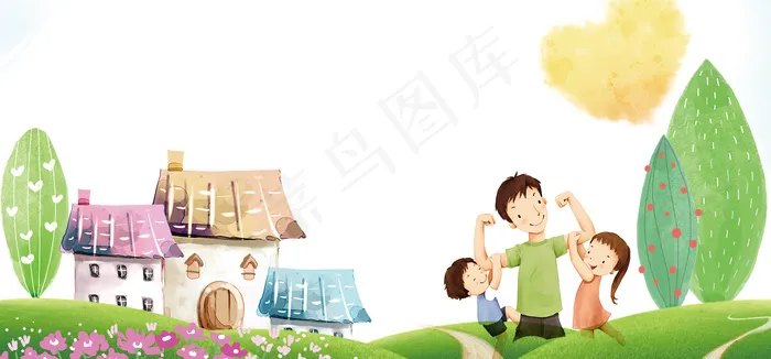 手绘清新春天海报背景素材psd模版下载