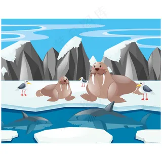 卡通狮子矢量设计