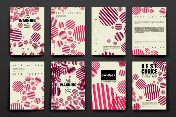 红色条纹圆环画册图片eps,ai矢量模版下载