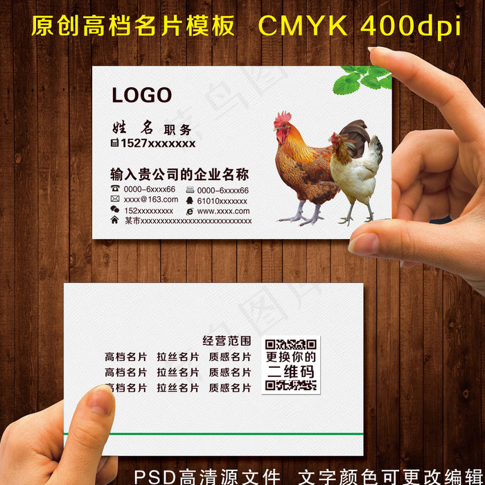 养鸡名片图片psd模版下载