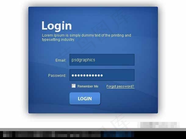 网页登录界面设计psd模版下载