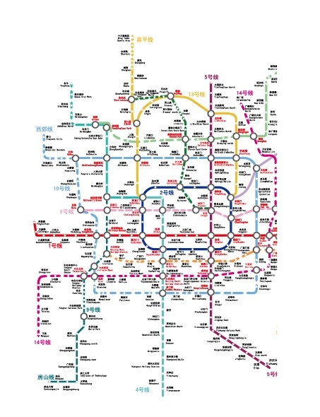 北京地铁详细图ai矢量模版下载