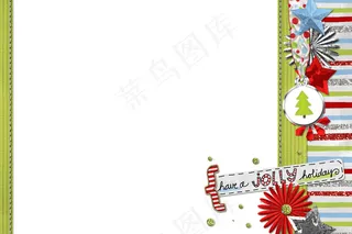 五角星花朵拼贴相框PSD分层