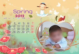 2012新年快乐儿童台历PSD模