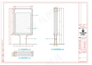 公共指示牌式样及安装详图cad图纸