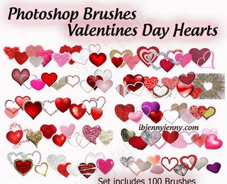 各种情人节心形装饰PS笔刷