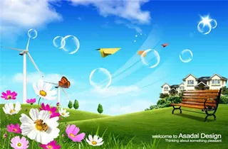 高清休闲绿色概念草树素材