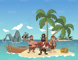 精美海盗卡通人物设计矢量素材