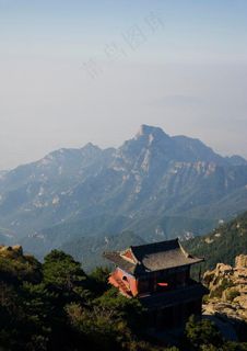 泰安泰山 鸟瞰图图片