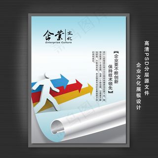 企业文化展板PSD模板下载
