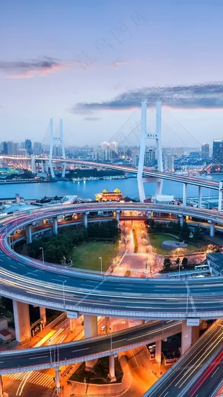 南浦大桥夜景高清摄影图片