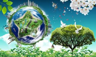 低碳的春天图片