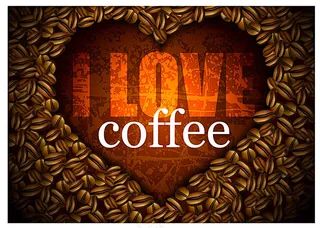 心形咖啡豆背景素材