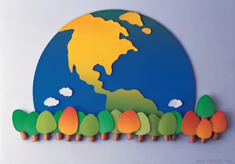 绿色地球纸雕