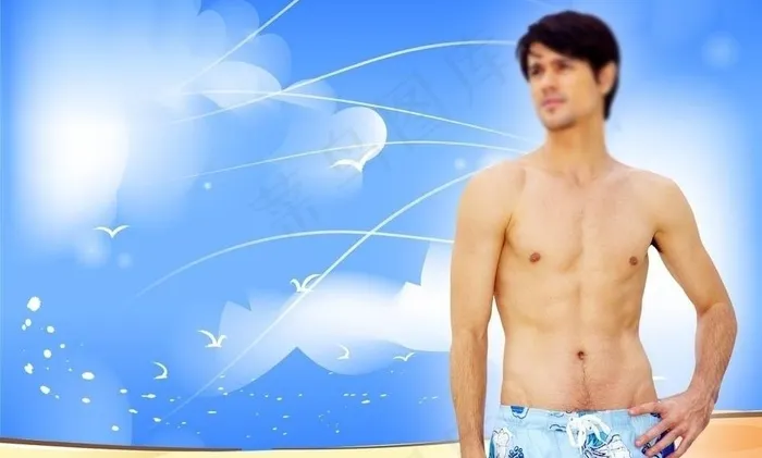 海边休闲素材图片psd模版下载