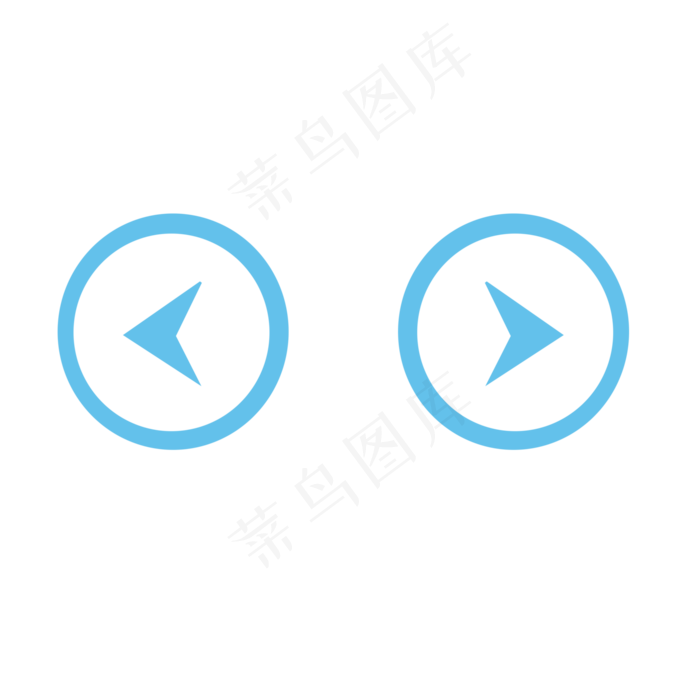 按钮卡通蓝色箭头免抠图标