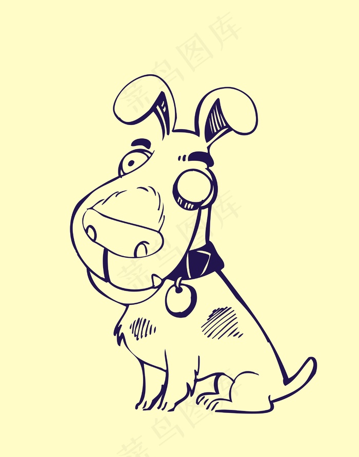 手绘动物简笔插画卡通动物