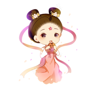 中秋节坐着吃月饼的仙女中秋中秋节坐着吃月饼的仙女中秋