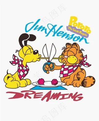 加菲猫和狗狗 卡通加