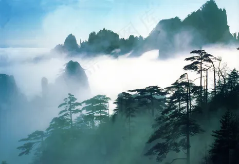 移门图片 衣柜门设计 风景画 蓝...