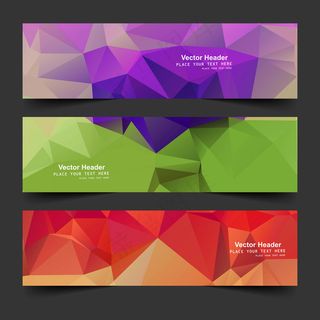 丰富多彩的多边形的横幅