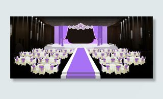 婚礼布置婚庆背景舞台现场效果图