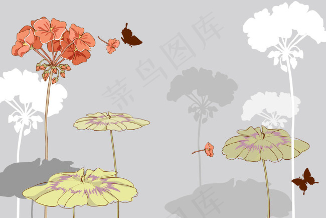 手绘花纹花卉ai矢量模版下载