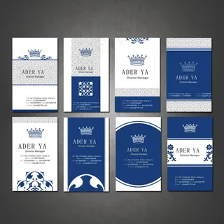 蓝色精致名片模板下载CDR