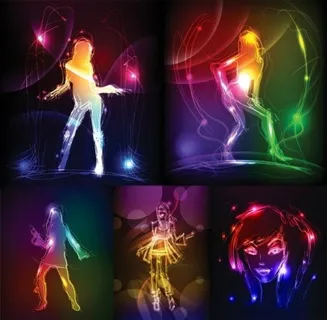 光涂鸦画女性矢量的影响