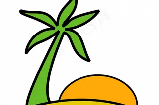 海滩风景矢量图像