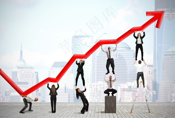 成功挑战的商务团队