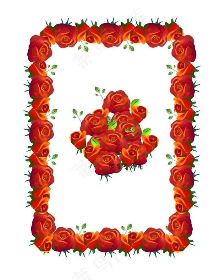 玫瑰相框图片