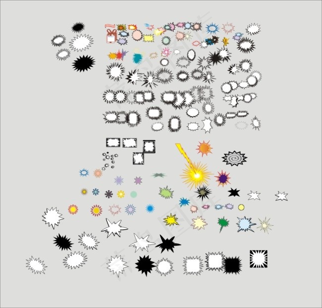 爆炸形状cdr矢量模版下载