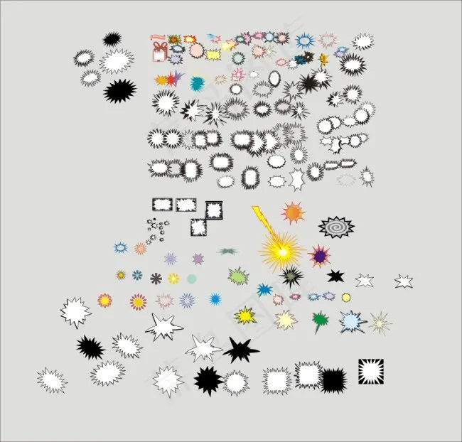 爆炸形状cdr矢量模版下载