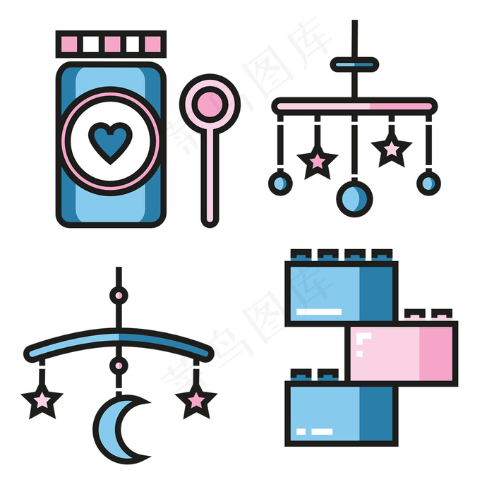 婴儿玩具icon图标eps,ai矢量模版下载