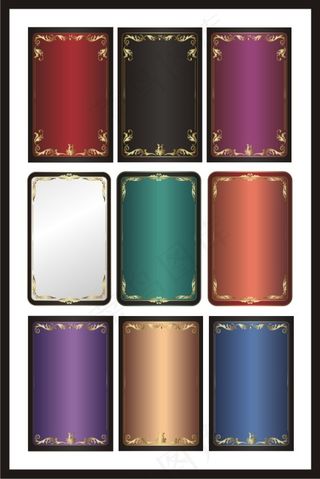 典雅金色花边相框矢量素材