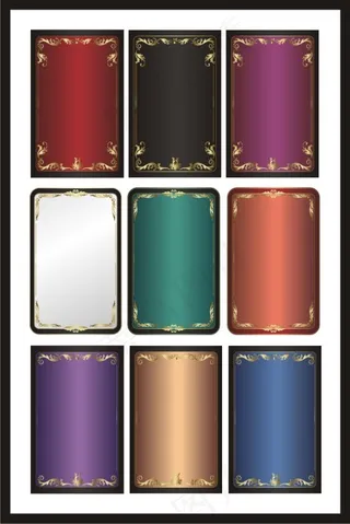 典雅金色花边相框矢量素材