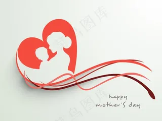 一位母亲和她的孩子的剪影