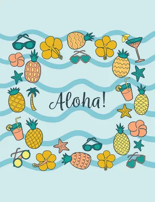 花环手绘植物花卉