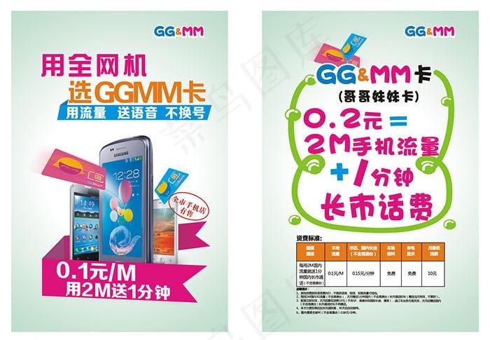 电信ggmm卡图片cdr矢量模版下载