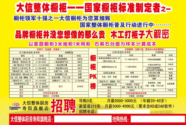 大信整体橱柜宣传页psd模版下载