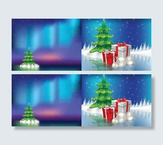 梦幻圣诞节背景矢量素材